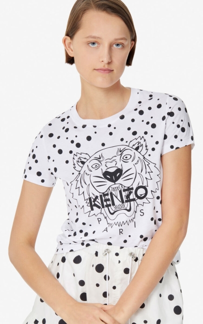 Kenzo Women Dots' Tiger T-shirt Black